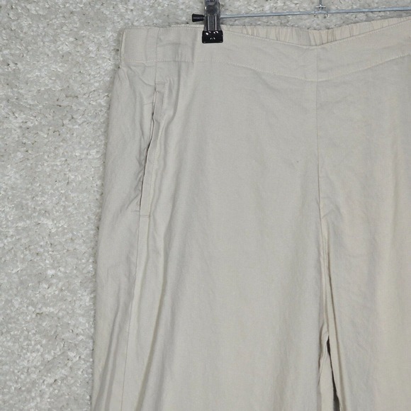 J Jill Pants Womens 18 Beige Linen Blend Pull On Straight Leg Beach Coastal - Picture 2 of 13